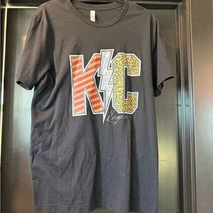 Large Bella canvas black KC Chiefs tshirt